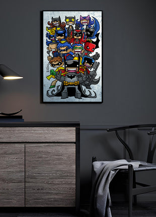 Chibi Family Wall Art Acrylic Print, Premium Wall Art by Snapping Turtle Gallery