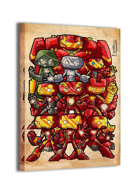 Chibi Legion Iron Man and the Iron Legion Marvel wall art by Jeff Benitez