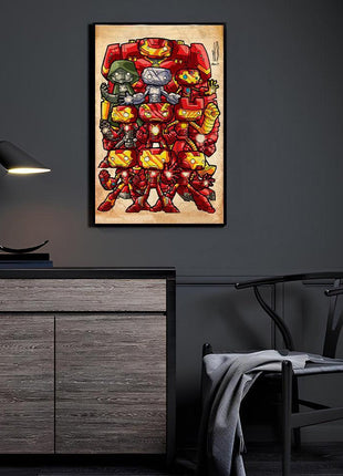 Chibi Legion Iron Man and the Iron Legion Marvel wall art by Jeff Benitez