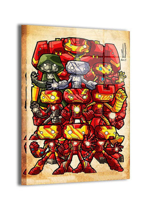 Chibi Legion Iron Man and the Iron Legion Marvel wall art by Jeff Benitez