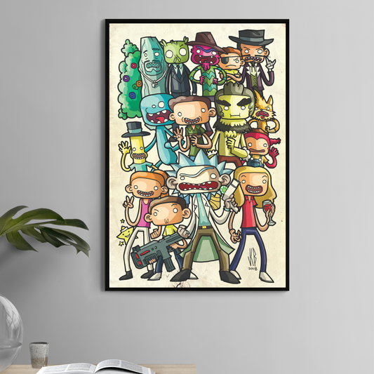 Chibi Rickverse Canvas Print 24x36 – Rick and Morty Art