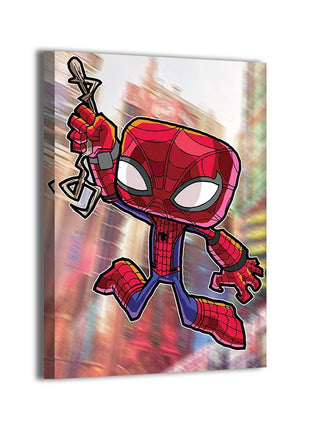 Chibi Web Swing Spider-Man (Peter Parker) Marvel wall art by Jeff Benitez
