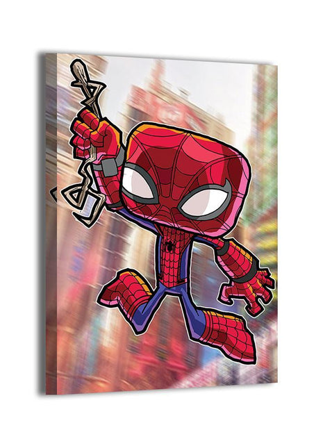 Chibi Web Swing Spider-Man (Peter Parker) Marvel wall art by Jeff Benitez