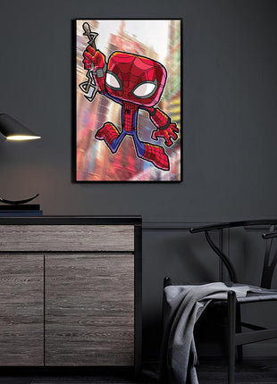 Chibi Web Swing Spider-Man (Peter Parker) Marvel wall art by Jeff Benitez