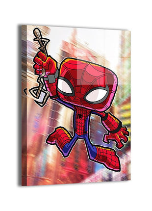 Chibi Web Swing Spider-Man (Peter Parker) Marvel wall art by Jeff Benitez