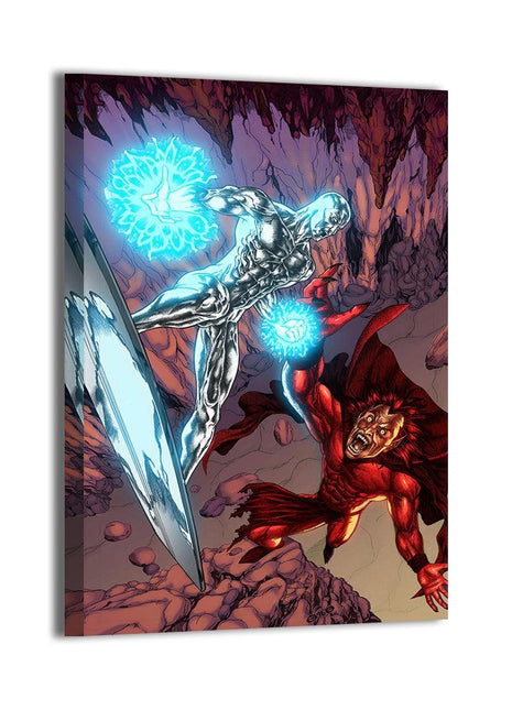 Chrome vs Crimson Silver Surfer and Mephisto Marvel wall art 2 by Geebo Vigonte