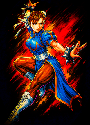 Chun-Li Street Fighter wall art in Acrylic, Canvas and Metal
