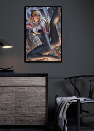 City Sky Gwen Wall Art Room Mockup – Spider-Gwen by Nopeys