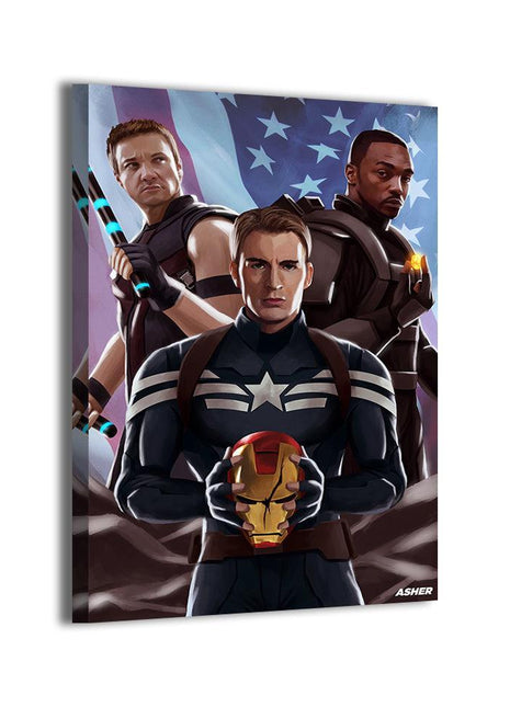 Civil Oath of the Sentinel Captain America, Falcon, and Hawkeye Marvel acrylic print by Ben Asher