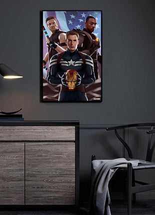 Civil Oath of the Sentinel Captain America, Falcon, and Hawkeye Marvel acrylic print by Ben Asher