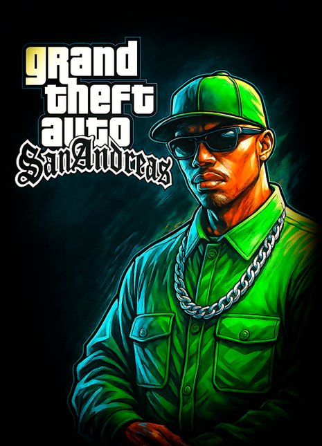Carl “CJ” Johnson Grand Theft Auto: San Andreas wall art in Acrylic, Canvas and Metal