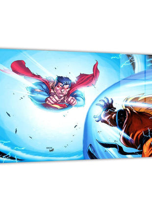 Superman (Clark Kent / Kal-El); Goku (Son Goku / Kakarot) metal wall art by Ryan Pasibe