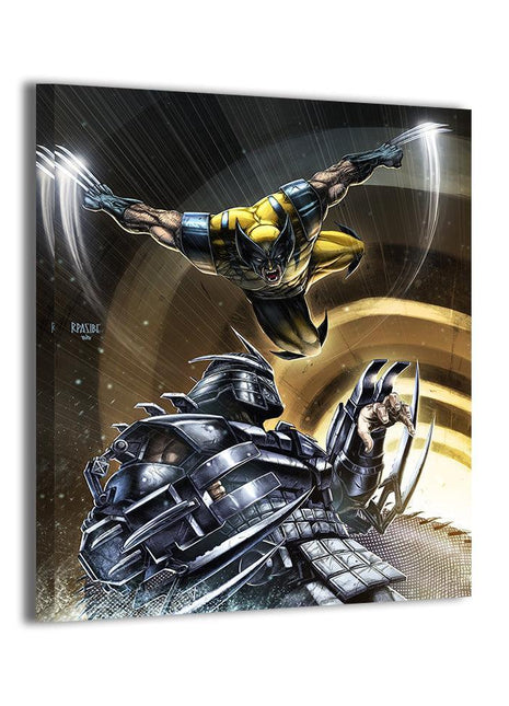 Claws of War Wolverine and Shredder Marvel wall art 2 by Ryan Pasibe