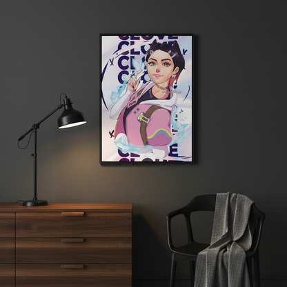 Clove artwork in dark moody room
