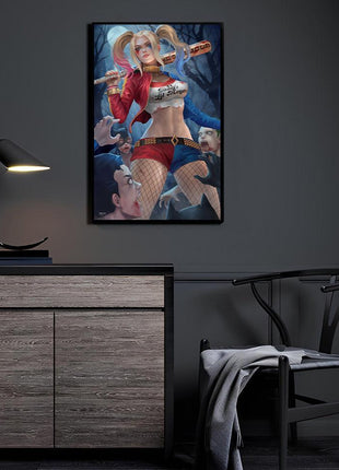 Harley Quinn Zombie Fight Wall Art acrylic print by Nopey