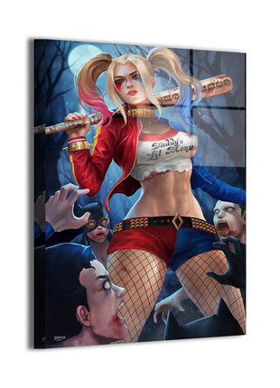 Harley Quinn Zombie Fight Wall Art dye-sublimated metal print by Nopey