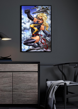 Cosmic Champion Ms. Marvel wall art — Marvel vertical print by Julius Abrera, image 3.