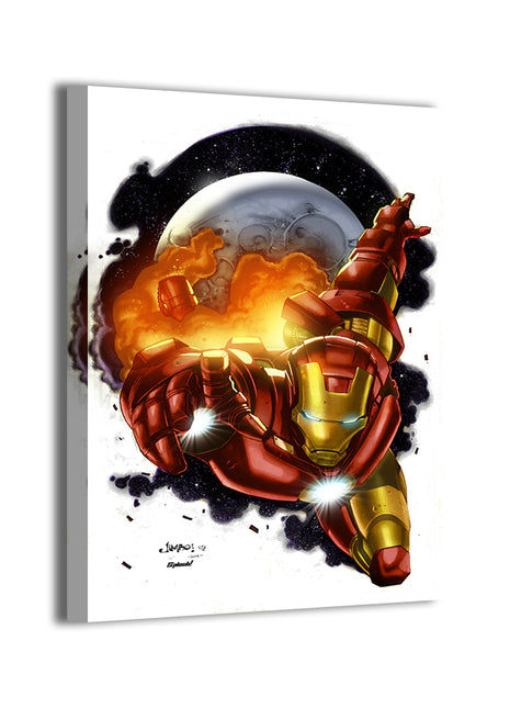 Cosmic Flight Iron Man wall art — Marvel vertical print by Jimbo Salgado, image 2.