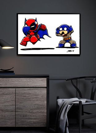 Deadpool; Batman acrylic wall art by Rick Basaldua