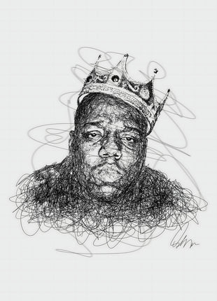 Crown in a Tangle: centers a forward-facing man beneath a large tilted crown.