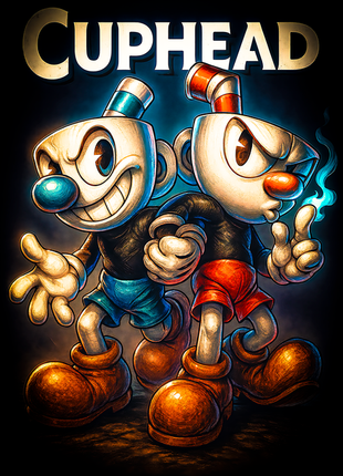 Cuphead and Mugman Cuphead wall art in Acrylic, Canvas and Metal