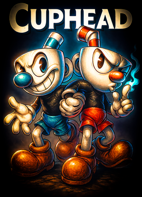 Cuphead and Mugman Cuphead wall art in Acrylic, Canvas and Metal