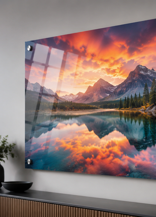 Custom acrylic print lifestyle example for comparing wall art material options