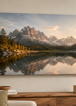 Custom canvas print lifestyle example for comparing wall art material options