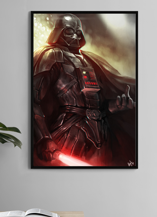 Darth Vader-inspired 11x17 wall art print – red lightsaber pose