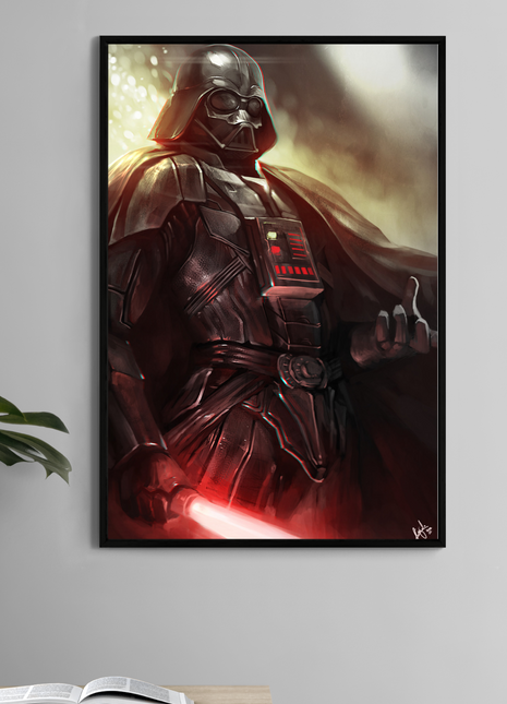 Darth Vader-inspired 11x17 wall art print – red lightsaber pose