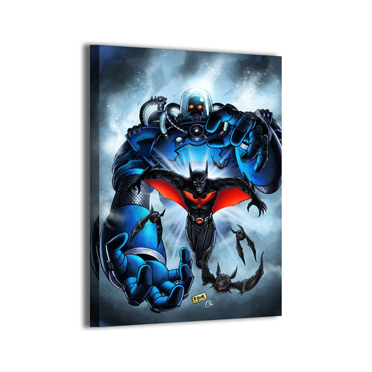 Dark Tomorrow Clash Wall Art 24x36 Canvas Print – Batman Beyond vs Mr. Freeze by R.Bue and Omi