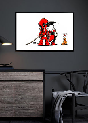 Deadpool & Harley Quinn Chibi Wall Art acrylic print by Rick Basaldua
