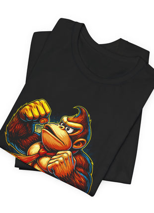Folded view of the black Donkey Kong DK Power Pose Graphic T-Shirt.