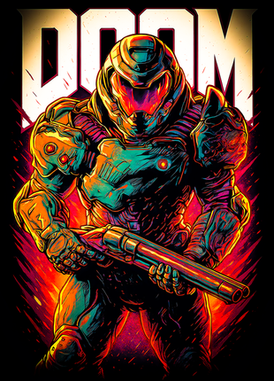Doom Slayer DOOM wall art in Acrylic, Canvas and Metal