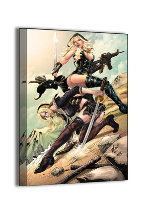 cinematic sucker punch wall art showing two heroines ready for combat.