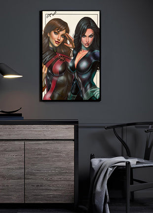 Ms. Martian & Donna Troy acrylic wall art by Aurelio Rigoni
