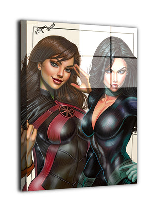Ms. Martian & Donna Troy metal wall art by Aurelio Rigoni