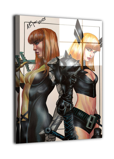 Duality of Resolve Magik wall art featuring two forms of Illyana Rasputin