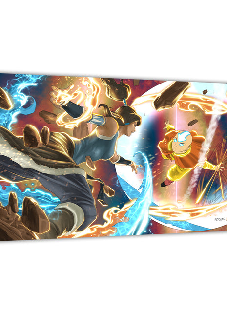 Elemental Clash Wall Art Canvas Print – Aang vs Korra by Ryan Pasibe