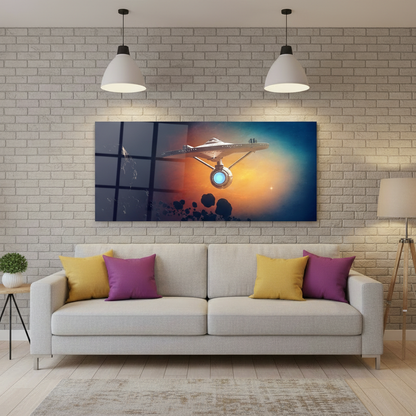 Enterprise glossy canvas in living room layout