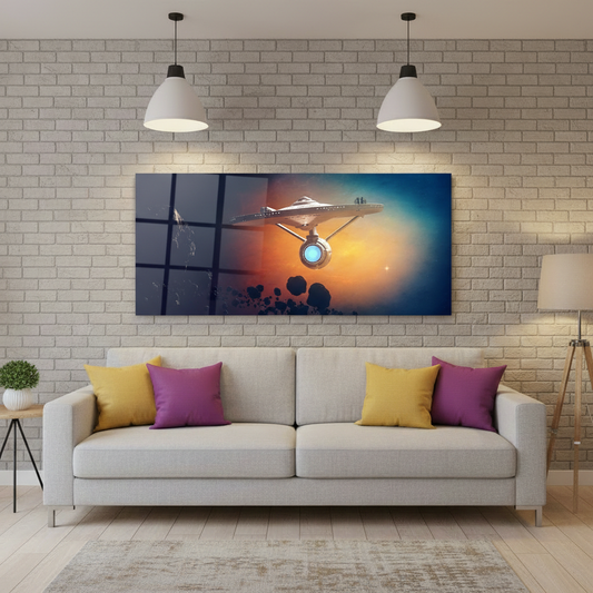 Enterprise glossy canvas in living room layout
