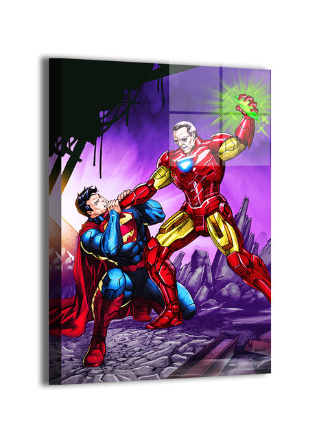 Excelsior Armor Stan Lee vs Superman wall art — Marvel vertical print by Verry Woong, image 1.