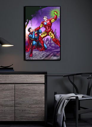 Excelsior Armor Stan Lee vs Superman wall art — Marvel vertical print by Verry Woong, image 3.