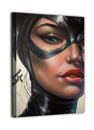 Catwoman Feline Noir Wall Art gloss canvas print by Aurelio Rigoni
