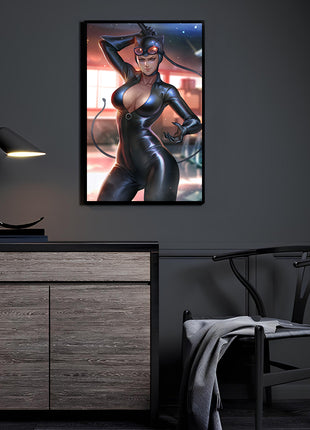Feline Shadows Wall Art Room Mockup – Catwoman by Nopeys