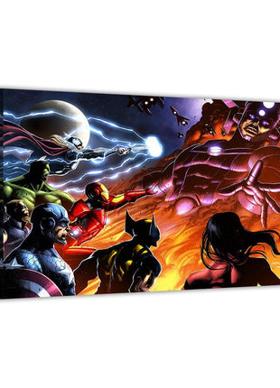 Final Confrontation Avengers vs Galactus — Avengers battling Galactus Marvel wall art by Jimbo Salgado