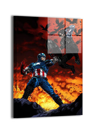 Fractured Allegiance — Captain America and Winter Soldier Marvel wall art by Geebo Vigonte