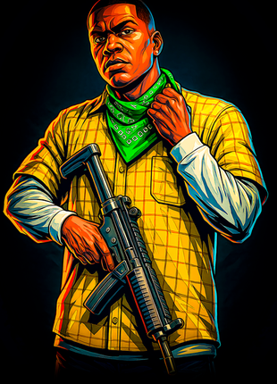 Franklin Clinton Grand Theft Auto V wall art in Acrylic, Canvas and Metal