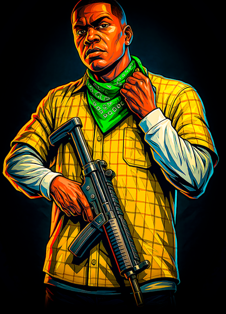 Franklin Clinton Grand Theft Auto V wall art in Acrylic, Canvas and Metal