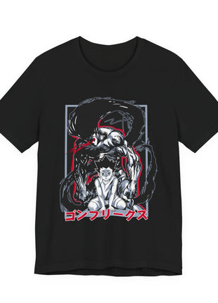 Full front view of the black Gon Freecss Rage T-shirt.